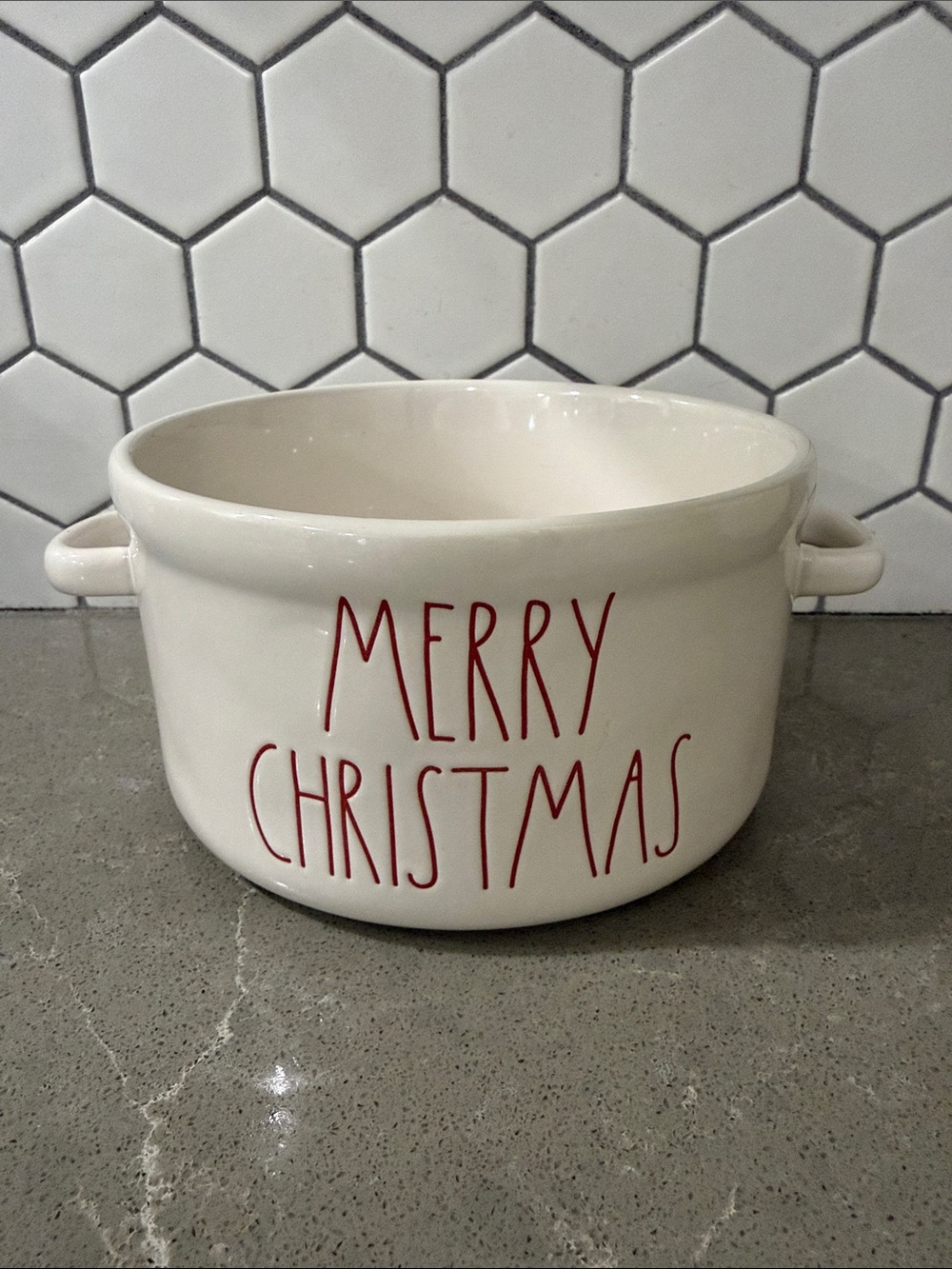 Rae Dunn Merry Christmas soufflé dish